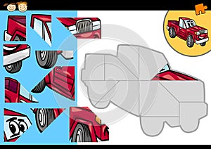 Cartoon car jigsaw puzzle game