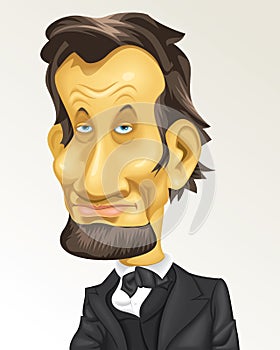 Cartoon Caricature Historical Presidente USA Abraham Lincoln washington