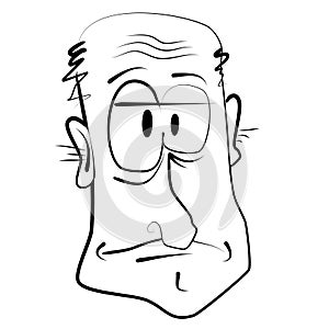 Cartoon Caricature of Old Man
