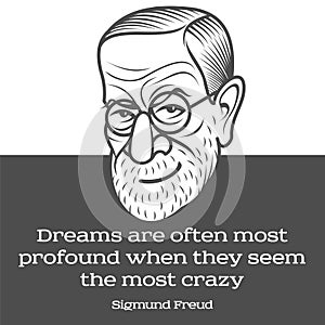 Cartoon caricature portrait of Sigmund Freud