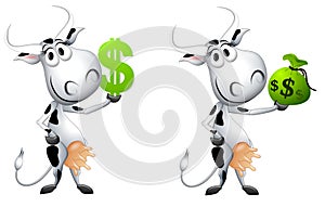 Cartoon Cash Cow Metaphor