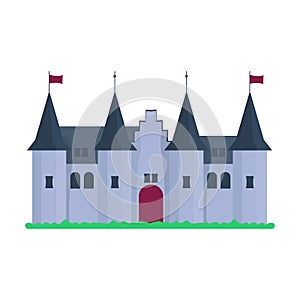 Cartoon castle architecture vector illustration