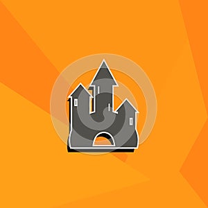 Cartoon castle simple icon. castle isolated icon