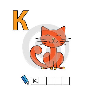 Cartoon Cat Illustration with Russian Alphabet