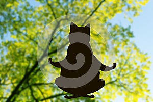 Cartoon cat meditating