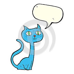 cartoon cat with speech bubble