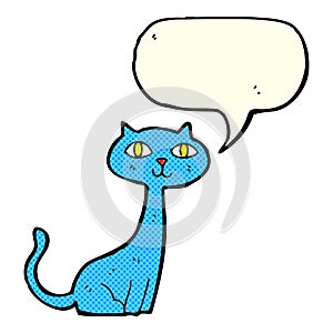 cartoon cat with speech bubble