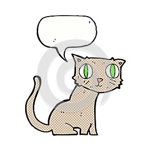 cartoon cat with speech bubble