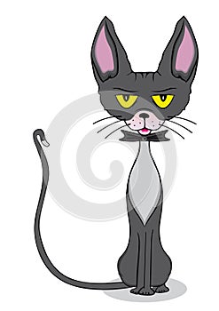 Cartoon cat sphinx gentleman animal pet character