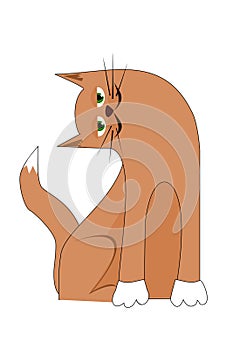 Cartoon cat with tilted head