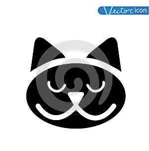 Cartoon cat vector illustration. black