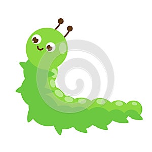 Cartoon caterpillar. Cute insect character. Vector illustration