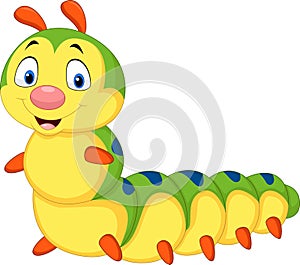 Cartoon caterpillar isolated on white background