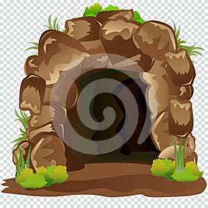 cartoon cave isolated on transparent background