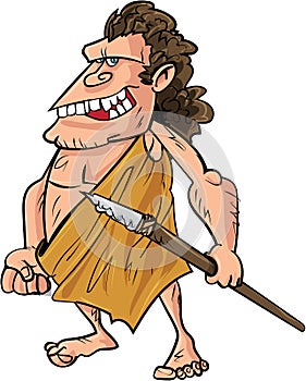 Cartoon caveman with a spear