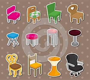 Cartoon chair furniture stickers