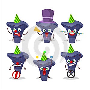 Cartoon character of actarius indigo with various circus shows photo