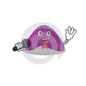 Cartoon character of adrenal sing a song with a microphone