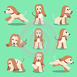 Cartoon character afghan hound dog poses