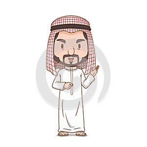 Cartoon character of Arab man.