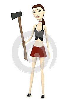 Cartoon character with axe