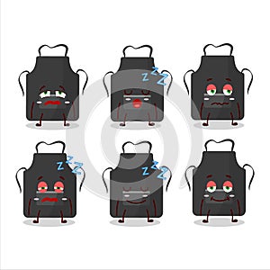 Cartoon character of black appron with sleepy expression