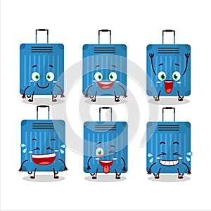 Cartoon character of blue lugage with smile expression