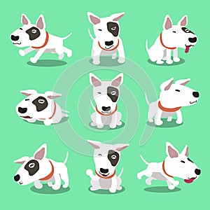 Cartoon character bull terrier dog poses