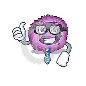 Cartoon character of Businessman eosinophil cell wearing glasses
