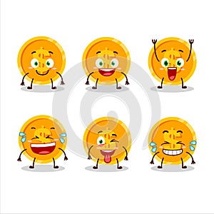 Cartoon character of coin with smile expression