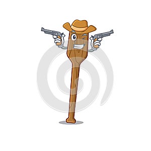 Cartoon character cowboy of oars with guns