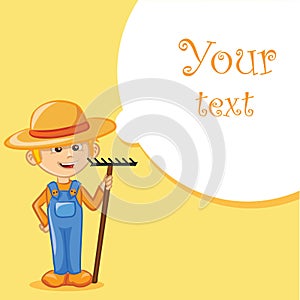 Cartoon character of cute farmer,vector