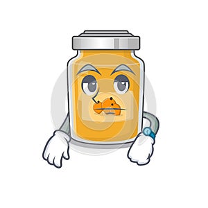 Cartoon character design of appricot on a waiting gesture photo