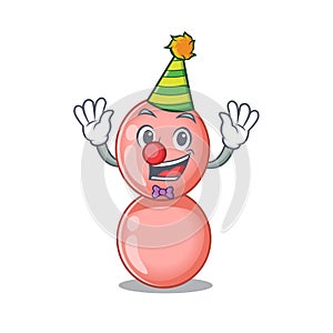 Cartoon character design concept of cute clown neisseria gonorrhoeae