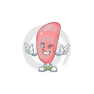 Cartoon character design concept of neisseria gonorhoeae cartoon design style with wink eye