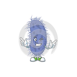 Cartoon character design concept of salmonella typhi cartoon design style with wink eye