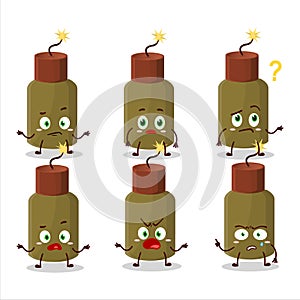 Cartoon character of firecracker explosive with what expression