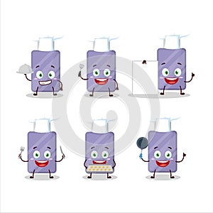 Cartoon character of flashdisk with various chef emoticons