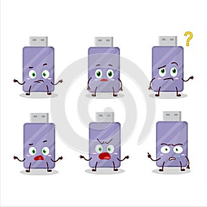 Cartoon character of flashdisk with what expression