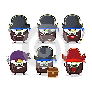 Cartoon character of futomaki with various pirates emoticons