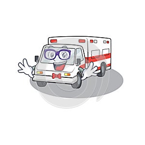 Cartoon character of Geek the ambulance design