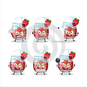 Cartoon character of glass of sangria with various chef emoticons