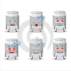Cartoon character of glue stick with sleepy expression