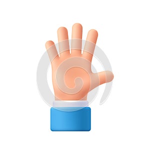 Cartoon character hand goodwill gesture.