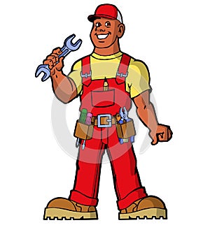 Cartoon character Handy Man mechanic illustration plumber painter