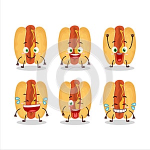 Cartoon character of hot dogs with smile expression