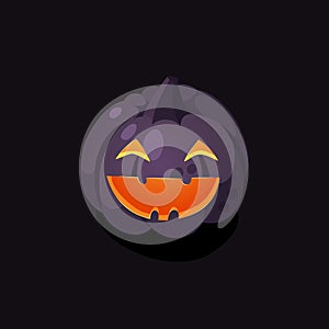 Cartoon Character Jack-o-lantern. Hand drawn stylish Halloween vegetable. Autumn Vector  drawing fresh organic food. Vegan