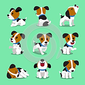 Cartoon character jack russell terrier dog set