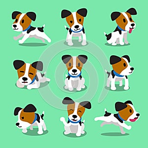 Cartoon character jack russell terrier dog set