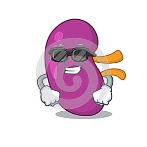 Cartoon character of kidney wearing classy black glasses